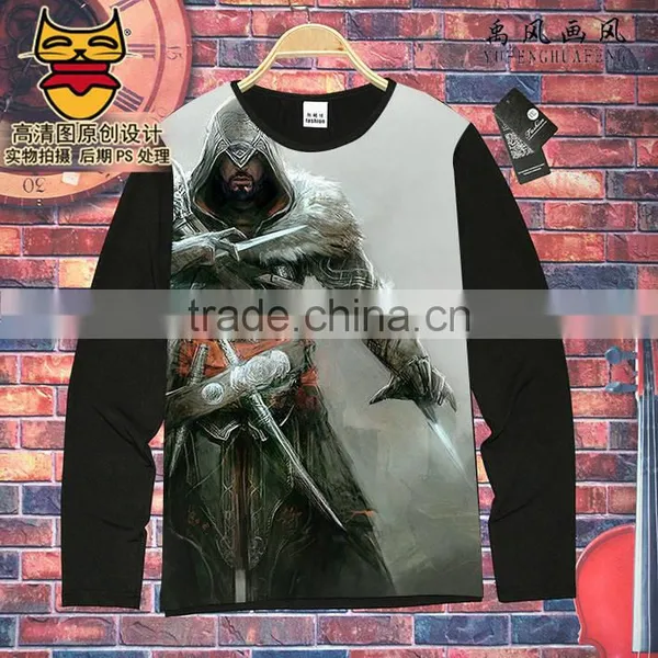 Wholesale Assassin's Creed QMilch Unisex Long Sleeves Anime Cosplay Fancy Tshirts photo-5
