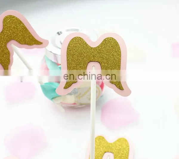 Angel Wings Cupcake Topper Bridal Shower Birthday Party Cupcake Toppers photo-4