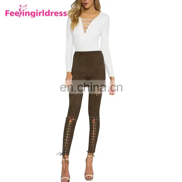Ladies Long Sleeves White Knitting Swear Bodysuit Women Jumpsuits And Rompers photo-4