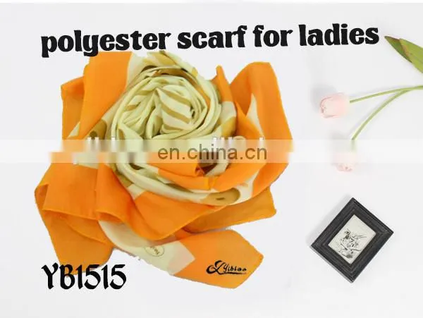 2016 Top Hot Sale Fashion Digital Print Polyester Turkish Chiffon Yarn Square Scarf Made in Factory Hot Sale Women Scarf photo-2