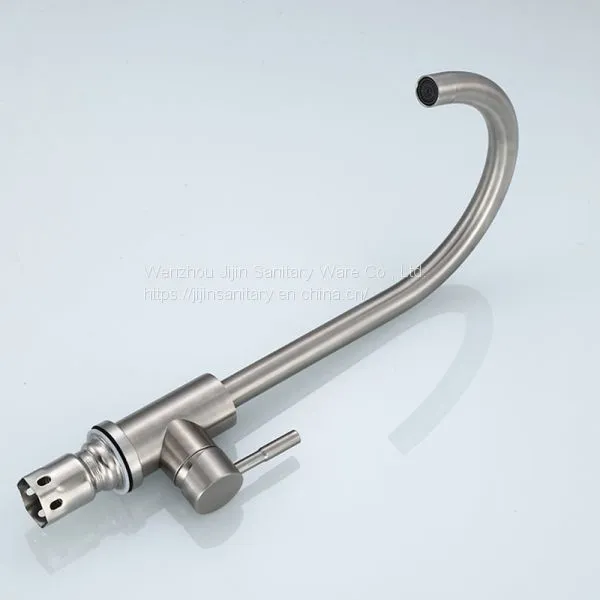 304 Stainless Steel Faucet Kitchen Faucet Hot and Cold Water Mixing Valve Rotary Drawing Sink Faucet photo-4
