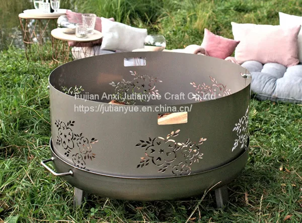 Upgraded] FEMOR Large 3 in 1 Fire Pit With BBQ Grill Shelf,Outdoor Metal Brazier Square Table Firepit Garden Patio Heater/BBQ/Ice Pit With Waterproof Cover (Fire Pit & Grill) photo-3