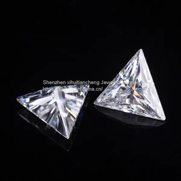 Wholesale Price D Color Near Colorless Triangle Cut VVS1 Clarity Synthetic Loose Moissanite Trillion Cut Moissanite photo-2