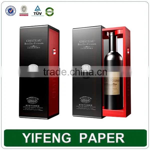 Custom Logo Single Leatherette Display Cardboard Paper Gift Wine Box photo-2
