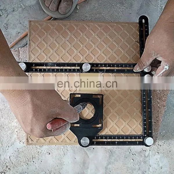6 Folding Multi Angle Measuring Ruler Ceramic Tile Hole Positioning Ruler With Drill Guide Template Hole Punch Accessories photo-3