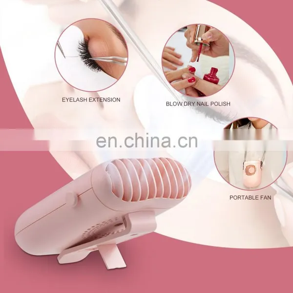 Portable Rechargeable Mini Usb Neck Fan Fast Drying Eyelash Extension Fan Nail Dryer Fan