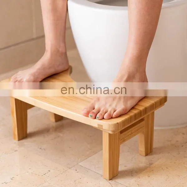 Bamboo 6.7 '' Toilet Bathroom Squatting Toilet Step Stool Simple Design for Kids and Adults photo-2