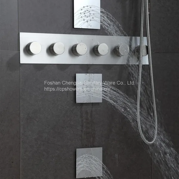 Shower Set With Multi-funciton Shower Head Rainfall Waterfall Body Jet in 304 Stainless Steel photo-4