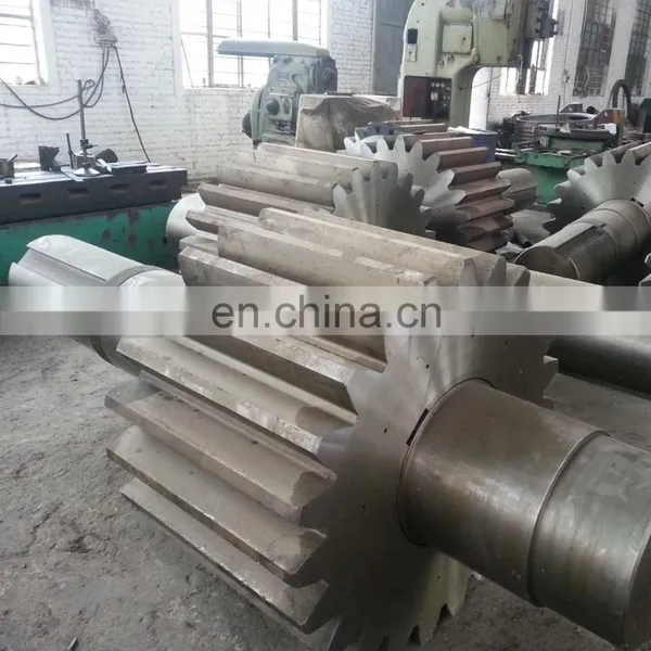 Wind Tubine High Precision OEM Steel Large Spur Gear Shaft Teeth Grinding Bull Gear Shaft