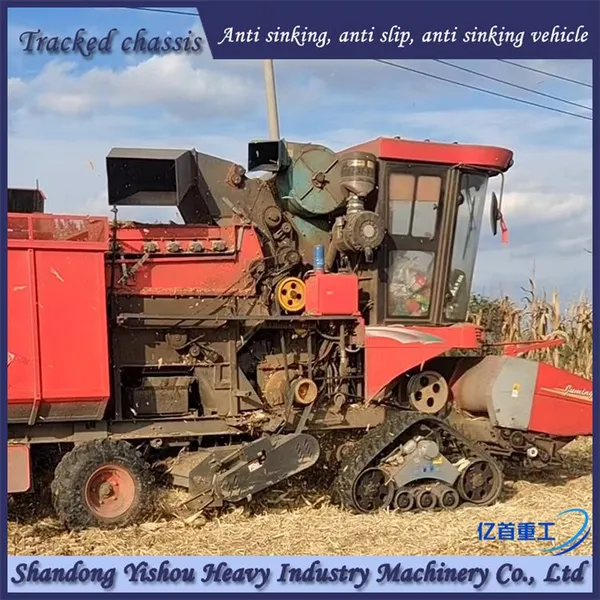 Corn Harvester Modified With Track Chassis, Mud and Wetland Anti Slip and Anti Sinking Vehicle photo-4
