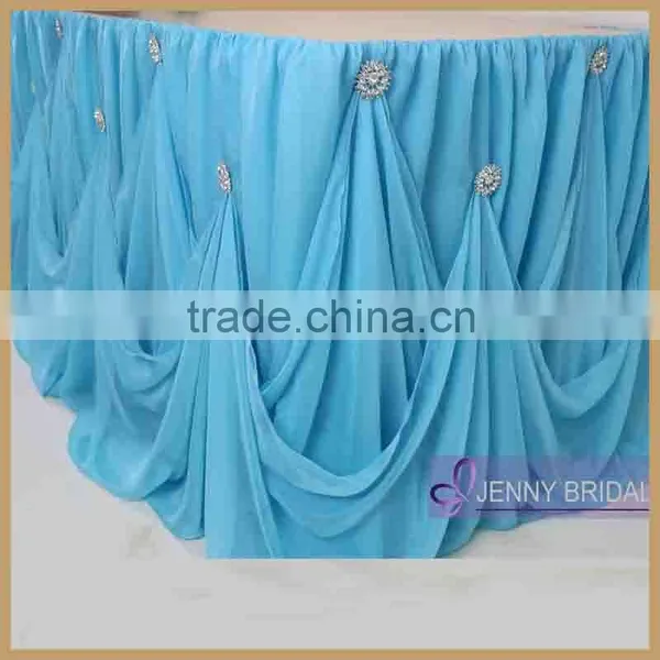 TC106 Hot Sale White Chiffon Cinderalla Table Skirt for Weeding photo-4