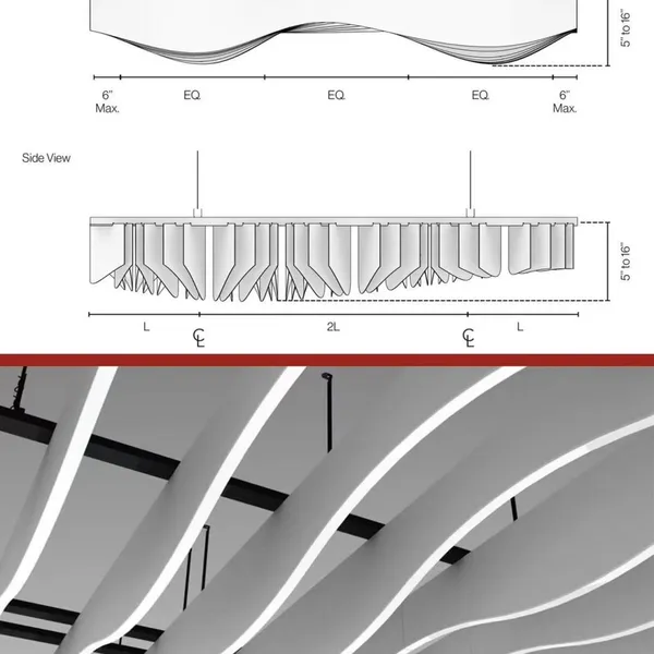 Polyester Fiber Modern Acoustic Ceiling Panel for Office School Cinema Auditorium Noise Reduction photo-2