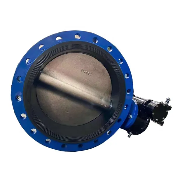 DN800 PN25 PN16 Cast Steel Ductile Iron Electric Turbine SS304 DISC Three Eccriped Midline Flange Butterfly Valve photo-2