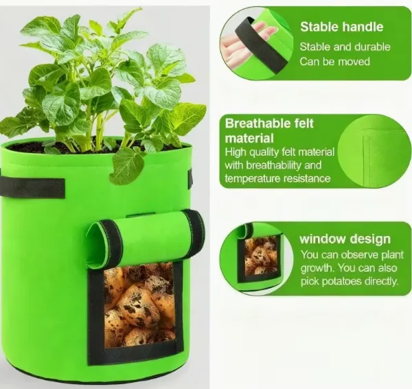 Premium Eco-friendly Nonwoven Fabric Potato Grow Bags With Reinforced Handles Large Capacity Garden Pots photo-2