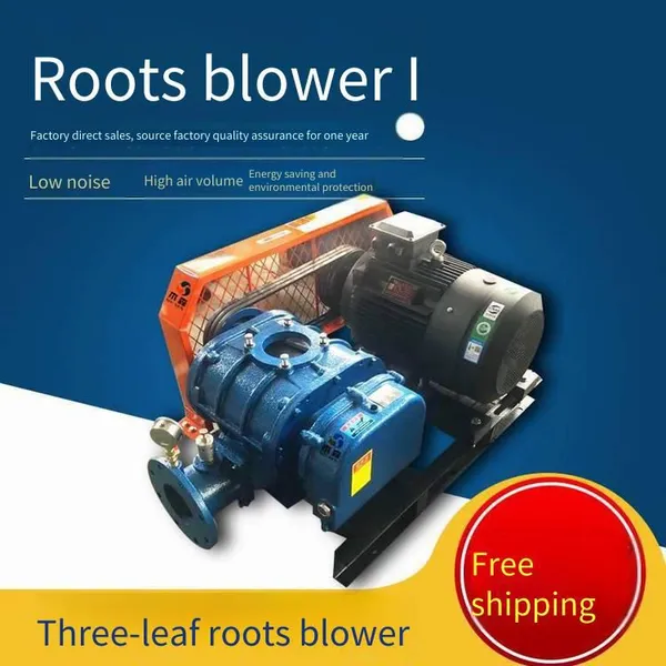Roots Blower With Branded Pure Copper Motor, Made of Cast Steel, for Sewage Treatment Aeration and Aquaculture Oxygenation photo-5