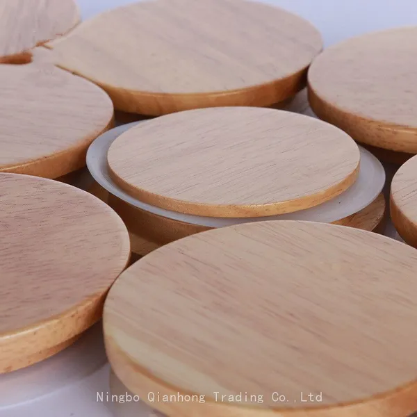Customizable Wooden/Bamboo Lid With Logo Round Wooden Covers for Cup Bottle Candle Jar Glass Container photo-3