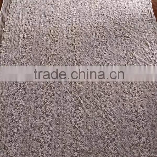 Cotton Lace Fabric Embroidery Water Soluble Full Lace for Garment Accessory photo-6