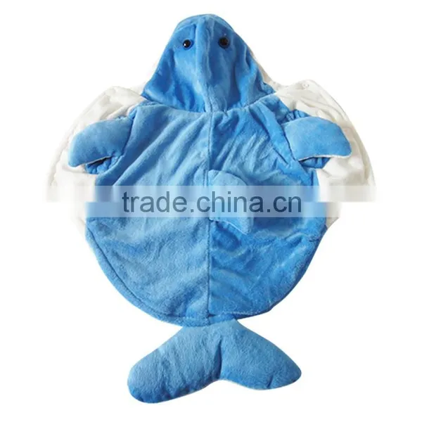 Suitable for Autumn Winter Double Layer Cut Hair Royal Velvet Blue Dolphin Pet Clothes photo-3