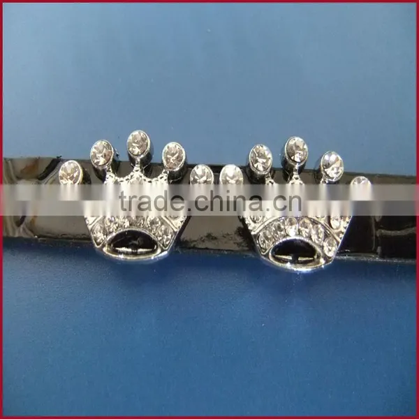 Factory DIY Jewellery Accessories 10MM Rhinestones Crowns Alloy Slide Charms photo-2