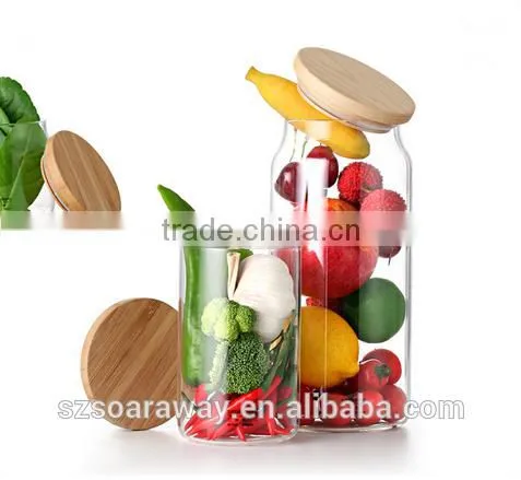Factory Supply Airtight Style Daily Necessities Glass Storage Jar With Bamboo Lid photo-3