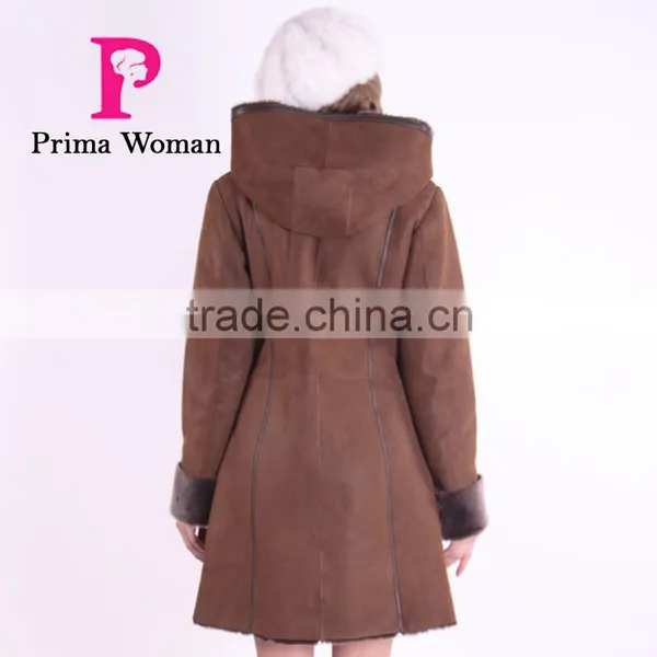 2015 New Design Winter Women Coat Long Slim Fit Wool Fur Overcoat photo-3