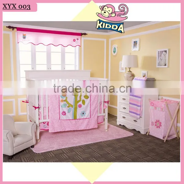 100%Cotton Crib Bedding Colorful Owl Baby Girl Bedding Set