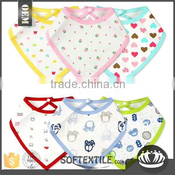 Wholesale Promotional Soft Cotton Cheap Triangle Bandana Baby Bibs Most Popular