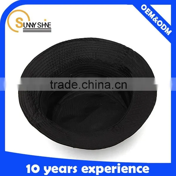 Custom 100% Cotton Black Plain Blank High Quality Bucket Hats photo-3