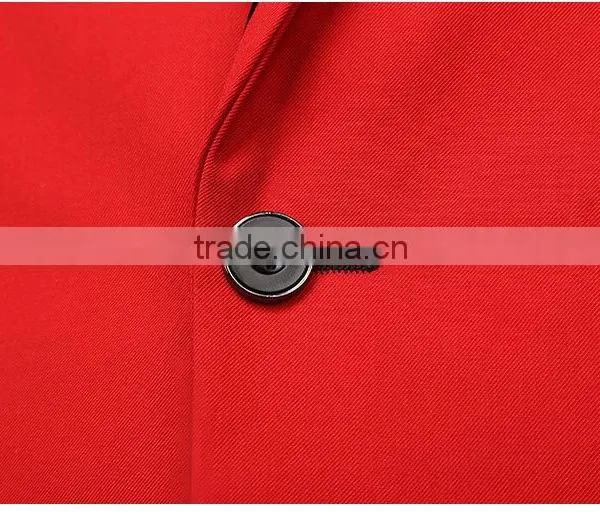 2016 Latest Design Slim Fit Mens Suit Red Weeding Suit for Men photo-2