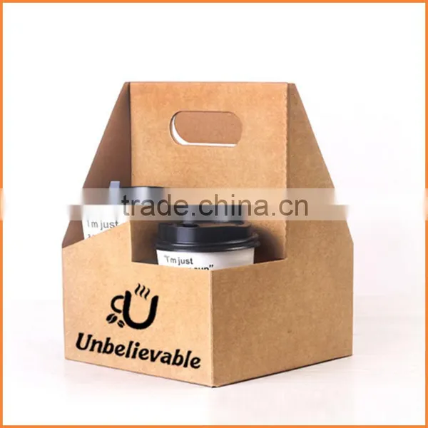 Take Away Disposable Kraft Paper Coffee Cup Drink Carrier, Coffee Paper Cup Holder photo-2