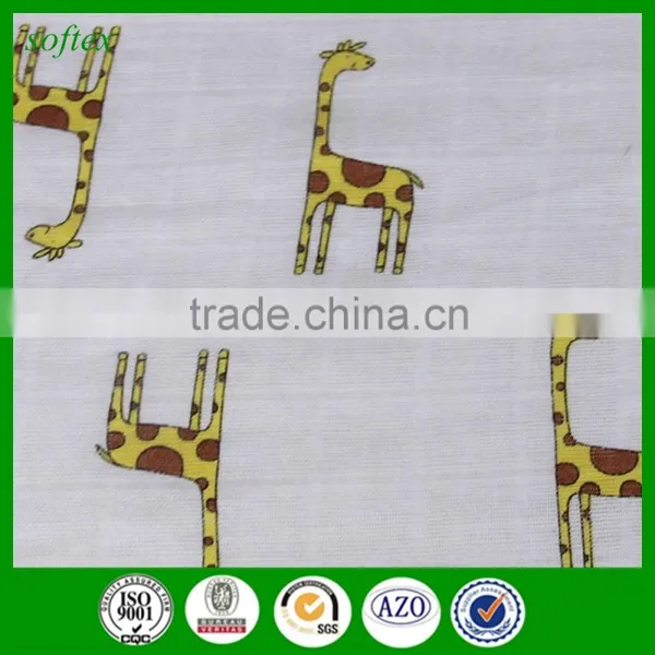Environmental Protection Coating Printing 100% Cotton Printed Muslin Fabric for Baby photo-3