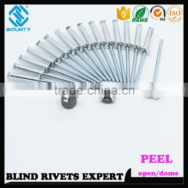 HIGH QUALITY OPEN END MANUFACTURER ALUMINUM BLIND PEEL TYPE RIVETS photo-2