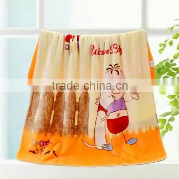 Cartoon Design Printed Soft Polar Fleece Fiber Baby Blanket