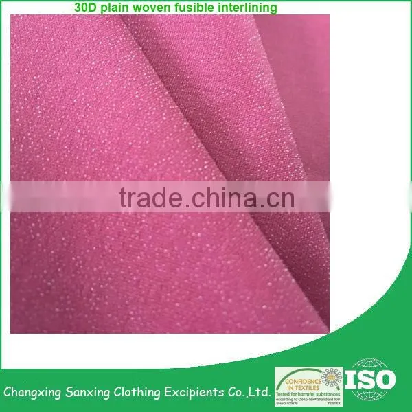 30D Colorful Plain Woven Fusible Interlining for Women's Cloth photo-3