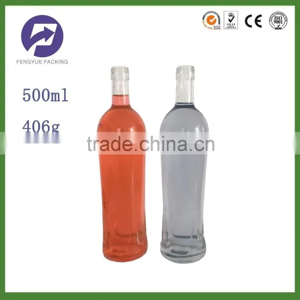 500ml Round Clear Glass Wine Bottles for Sale