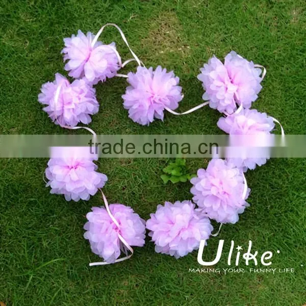 Christmas Favor Tissue Pom Garland Christmas Decoration Items