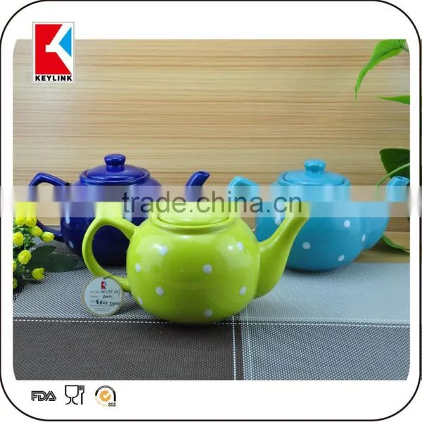 Hot Sale Polka Dot Design Tea Pot/milk Pot/sugar Pot Tea Set Ceramic photo-4