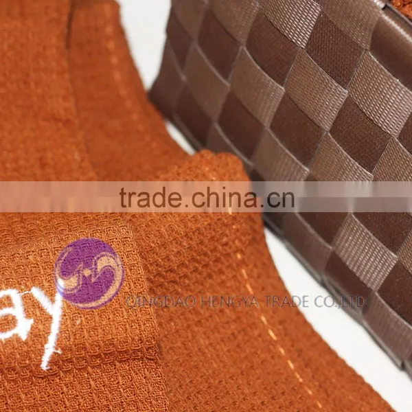 China Wholesale Yarn-dyed Embroidery Design Waffle Weave Cotton Dish Towel Set photo-6