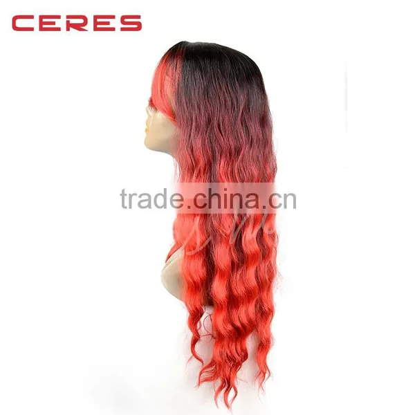 Body Wave Ombre Color Synthetic Full Lace Hair Wig photo-5