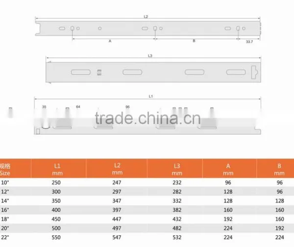 35mm Hidden Undermount Heavy Duty Drawer Slides Locking photo-2