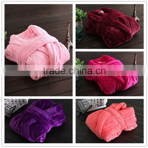 2016 Factory Wholesale Stock Coral Fleece Bathrobe Quality Choice photo-3