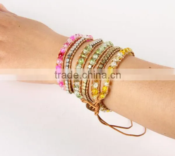 New Arrival Leather Chain Alloy Bracelet Multi-layer T Buckle Rope Woven Bracelet Fashion Men Women Jewelry Wholesale photo-4