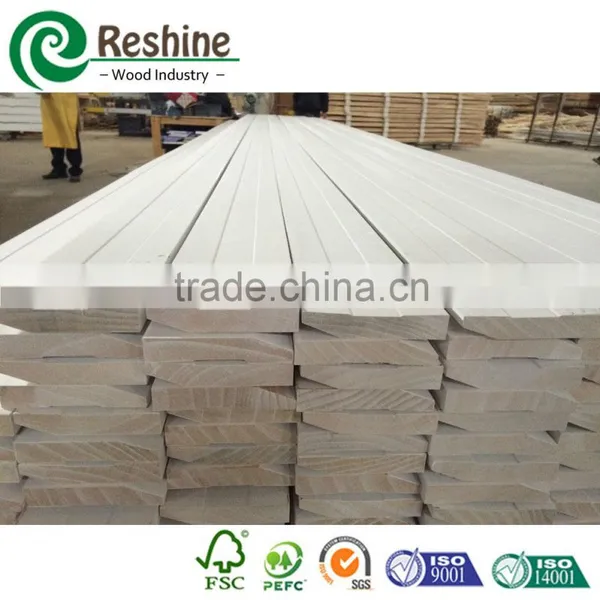 White Primed S4S Bevelled Spalyed Wood Moulding photo-5