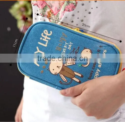 Canvas Cartoon Animal Pen Pencil Case Bag Cosmetic Storage Bag Pouch Wallet photo-3