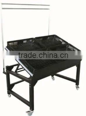 600*400*100mm RH-VFB01 Plastic Hollow Out Basket for Vegetable & Fruit Rack for Sale photo-3