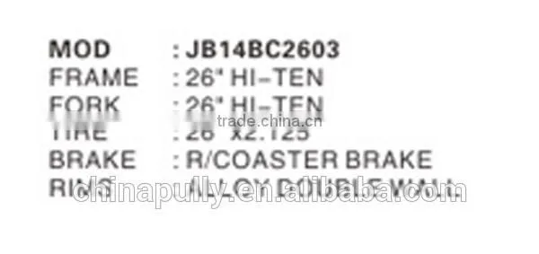 2014 Hot Sell BC2603 PULLY 26 Inch Single Speed CHEAP Beach Cruiser Bike photo-2