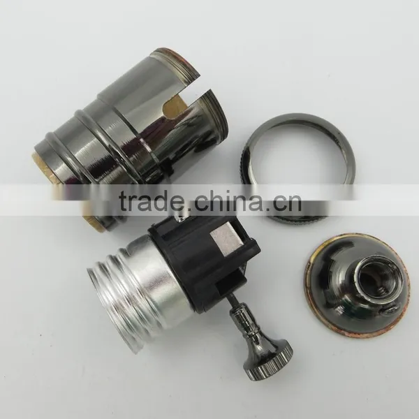 Antique Brass Finish Solid Lamp Holder E26 E27 Light Base Socket With or Without Switch photo-5