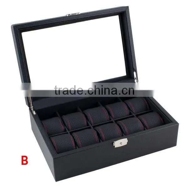 Elegant Watch Display Gift Packaging Box With Clear Window and Lock