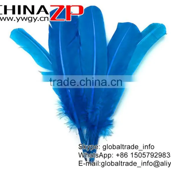 CHINAZP Top Selling Plume Crafts Wholesale Cheap Dyed Turquoise Natural Solid Color Turkey Feathers for Sale photo-2