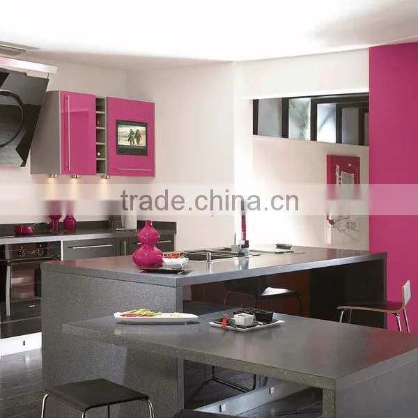 Romantic Pink Lacquer Modern Hot Sale Kitchen Design/kitchen Cabinets photo-3